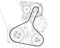  Снятие и установка ребристого клинового ремня Audi A3