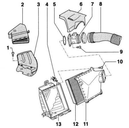  Снятие и установка воздушного фильтра Audi A4