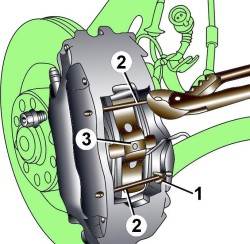 21.8 Замена тормозных колодок переднего тормоза Brembo