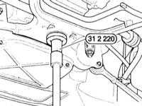  Снятие и установка балки передней подвески BMW 3 (E46)