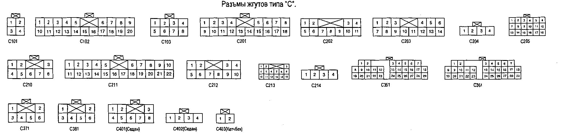 10.8.41 Разъемы элементов электрооборудования и блоков управления системами
