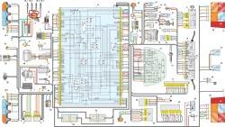 б. Схема электрооборудования автомобилей Иж-2717 и Иж-27171: 1 – аккумуляторная батарея; 2 – генератор; 3 – выключатель (замок) зажигания; 4 – реле стартера; 5 – реле включения электродвигателя вентилятора радиатора; 6 – стартер; 7 – блок управления системы ЭПХХ; 8 – катушка зажигания; 9 – распределитель зажигания; 10.1–10.4 – свеча зажигания; 11 – микропереключатель системы ЭПХХ; 12 – электромагнитный клапан системы ЭПХХ; 13 – переключатель наружного освещения; 14 – подрулевой переключатель; 15 – блок реле и предохранителей; 16.1, 16.2 – электропривод корректора фар; 17 – блок управления корректором фар; 18 – выключатель фонаря освещения вещевого ящика; 19, 20 – фонарь освещения номерного знака; 21 –патрон подсветки символов; 22 – фонарь освещения вещевого ящика; 23 – левая блок-фара; 24 – правая блок-фара; 25 – правый задний фонарь; 26 – левый задний фонарь; 27 – выключатель света заднего хода; 28 – плафон освещения салона; 29 – выключатель плафона освещения салона; 30 – выключатель противотуманного света; 31 – выключатель стоп-сигнала; 32 – выключатель аварийной сигнализации; 33 – реле задних противотуманных фонарей; 34, 35 – боковой указатель поворота; 36 – звуковой сигнализатор указателя поворота и стояночного тормоза; 37 – выключатель звукового сигнала; 38 – звуковой сигнал; 41 – комбинация приборов; 41.1 – тахометр; 41.2 – спидометр; 41.3 – указатель уровня топлива; 41.4 – указатель температуры охлаждающей жидкости; 41.6 – контрольная лампа включения центрального переключателя наружного освещения; 41.7 – контрольная лампа закрытия воздушной заслонки карбюратора; 41.8 – сигнальная лампа аварийного падения давления масла; 41.9 – сигнальная лампа аварийного состояния тормозной системы; 41.10– сигнальная лампа разряда аккумуляторной батареи; 41.11 – контрольная лампа включения левого указателя поворота; 41.12– контрольная лампа включения правого указателя поворота; 41.13 – лампа контроля двигателя; 41.14 – сигнальная лампа падения уровня тормозной жидкости; 41.15 – сигнальная лампа резерва топлива; 41.16 – контрольная лампа включения аварийной сигнализации; 41.17 – контрольная лампа включения дальнего света; 41.18–41.20 – лампа освещения приборов; 42 – датчик указателя давления масла; 43 – датчик указателя температуры охлаждающей жидкости; 44 – выключатель контрольной лампы аварийного состояния тормозов; 45 – выключатель контрольной лампы стояночного тормоза; 46 – выключатель освещения приборов; 47 – датчик скорости автомобиля; 48 – датчик указателя уровня топлива; 49 – моторедуктор стеклоочистителя; 50 – электродвигатель омывателя ветрового стекла; 51 – переключатель отопителя; 52 – добавочный резистор отопителя; 53 – электродвигатель вентилятора отопителя; 54 – термореле электродвигателя вентилятора системы охлаждения; 55 – электродвигатель вентилятора системы охлаждения; 56 – штепсельная розетка; 57 – прикуриватель; 58, 59 – разъем жгута проводовРеле и предохранители блока реле и предохранителей