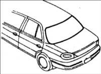 Заднее стекло Kia Clarus