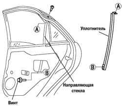 8.2.13 Снятие и установка стекла задней двери