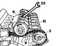  Проверка и регулировка положения распределительных валов Mercedes-Benz W140