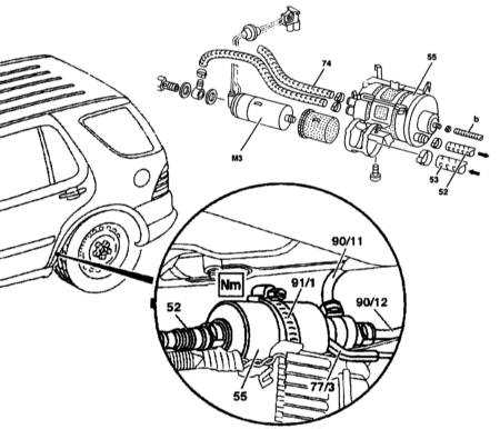 Проверка системы питания, замена топливного фильтра Mercedes-Benz W163