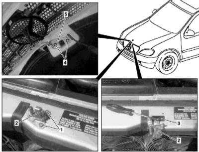  Снятие, установка и обслуживание компонентов замка капота Mercedes-Benz W163