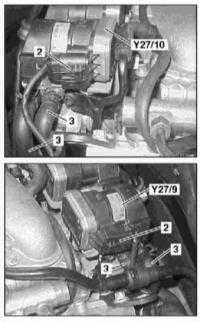  Снятие и установка охладителя EGR, - дизельные модели Mercedes-Benz W163