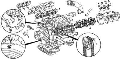  Снятие и установка компонентов ГРМ Mercedes-Benz W163