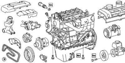  Снятие и установка компонентов привода ГРМ Mercedes-Benz W163