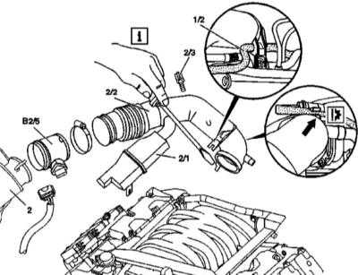  Снятие и установка компонентов впускного воздушного тракта Mercedes-Benz W163