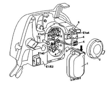  Снятие и установка блок-фар, замена ламп Mercedes-Benz W163