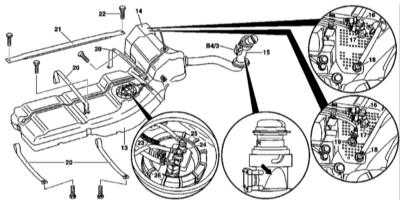 Снятие и установка топливного бака Mercedes-Benz W163