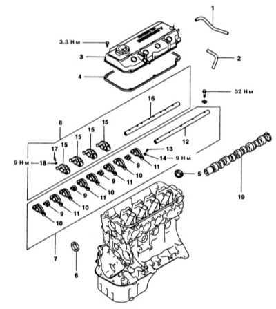  Снятие и установка сборок привода клапанов Mitsubishi Galant