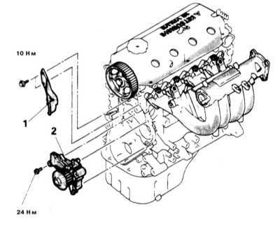  Снятие и установка водяного насоса Mitsubishi Galant