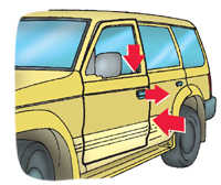  Дверные замки Mitsubishi Pajero
