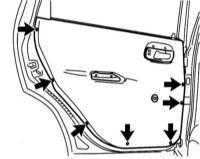  Снятие и установка облицовки дверей Opel Corsa
