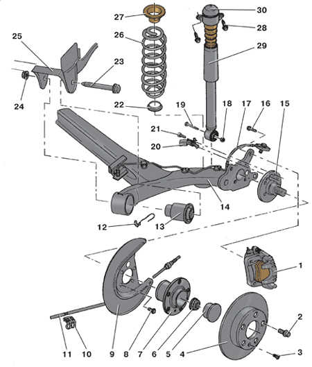  Задняя подвеска Skoda Fabia