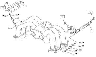  Снятие и установка компонентов системы впрыска топлива Subaru Legacy Outback