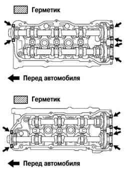 Места нанесения герметика