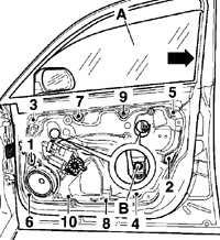 Снятие и установка кронштейна двери Volkswagen Golf IV