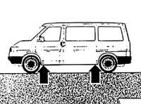  Установка машины на подставки Volkswagen Transporter